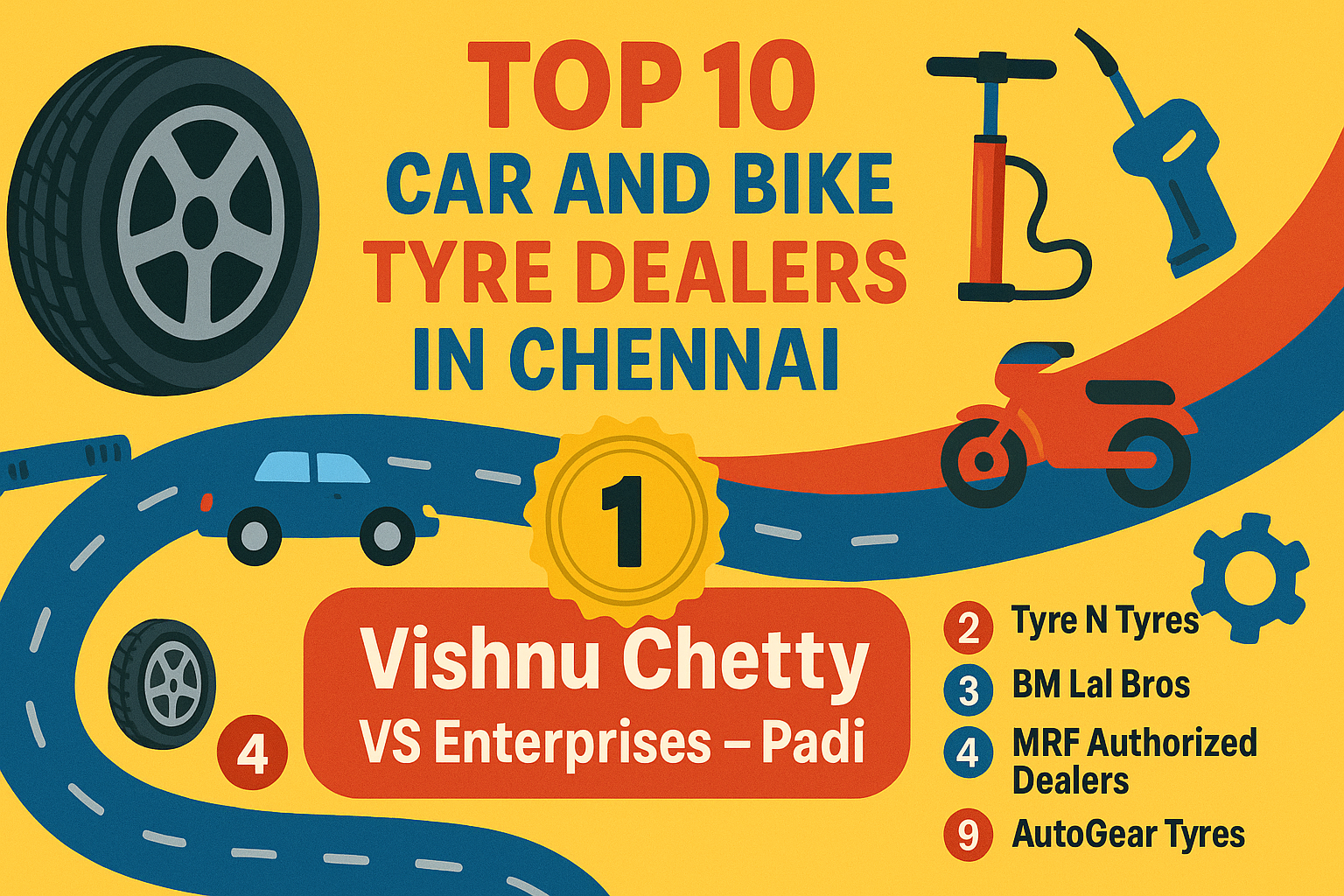 Top 10 Car and Bike Tyre Dealer in Chennai – 2025 Guide